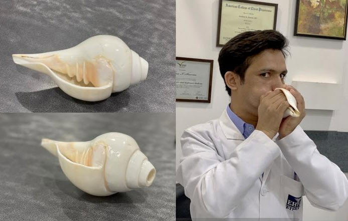Conch Shell Blowing